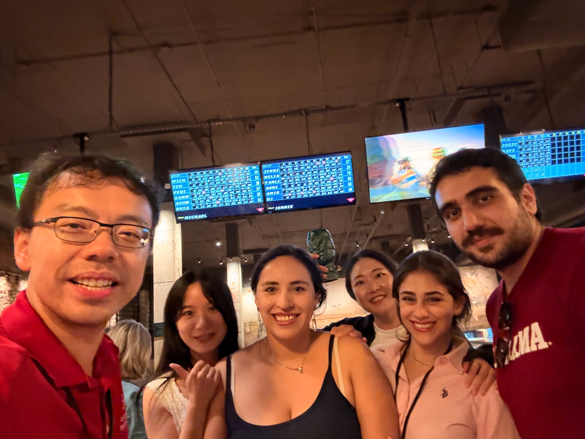 Jiang Lab members at the SE3 2026 bowling social
